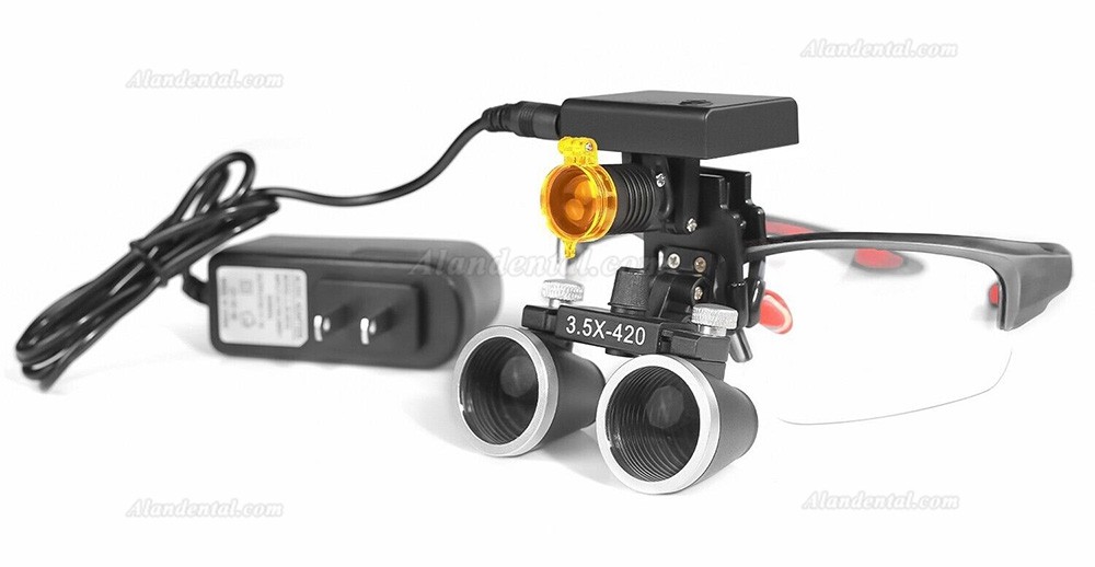 YUYO DY-117 3.5X Dental Binocular Loupes + DY-010 Wireless 3W LED Headlight